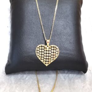 Collana con cuore traforato in oro 18 kt